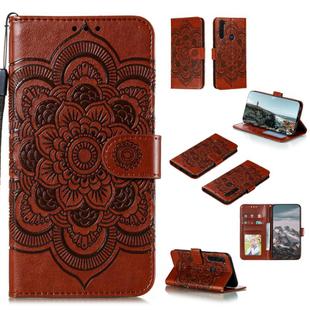 For Motorola Moto G Stylus Mandala Embossing Pattern Horizontal Flip PU Leather Case with Holder & Card Slots & Walle & Lanyard(Brown)