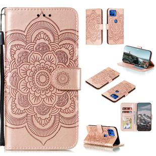 For Motorola Moto G 5G Plus Mandala Embossing Pattern Horizontal Flip PU Leather Case with Holder & Card Slots & Walle & Lanyard(Rose Gold)