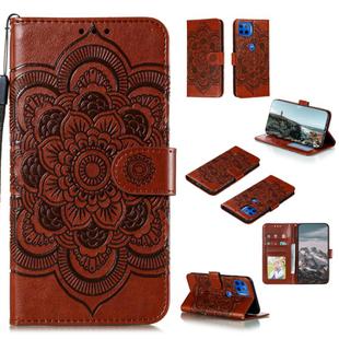 For Motorola Moto G 5G Plus Mandala Embossing Pattern Horizontal Flip PU Leather Case with Holder & Card Slots & Walle & Lanyard(Brown)