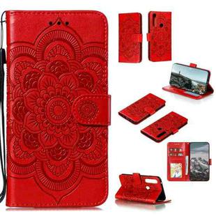 For Motorola Moto G Power Mandala Embossing Pattern Horizontal Flip PU Leather Case with Holder & Card Slots & Walle & Lanyard(Red)