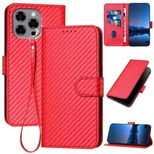 For Doogee Note 58 / Note 58 Pro YX0070 Carbon Fiber Buckle Leather Phone Case with Lanyard(Red)