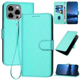 For Doogee Note 58 / Note 58 Pro YX0070 Carbon Fiber Buckle Leather Phone Case with Lanyard(Light Blue)