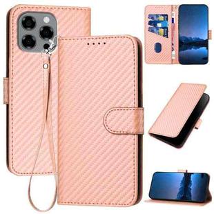 For Doogee Note 58 / Note 58 Pro YX0070 Carbon Fiber Buckle Leather Phone Case with Lanyard(Pink)