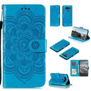 For LG K41S / K51S Mandala Embossing Pattern Horizontal Flip PU Leather Case with Holder & Card Slots & Walle & Lanyard(Blue)