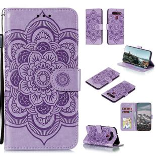 For LG K41S / K51S Mandala Embossing Pattern Horizontal Flip PU Leather Case with Holder & Card Slots & Walle & Lanyard(Purple)