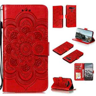 For LG K41S / K51S Mandala Embossing Pattern Horizontal Flip PU Leather Case with Holder & Card Slots & Walle & Lanyard(Red)