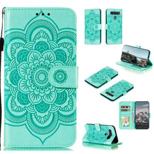 For LG K61 Mandala Embossing Pattern Horizontal Flip PU Leather Case with Holder & Card Slots & Walle & Lanyard(Green)