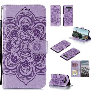 For LG K61 Mandala Embossing Pattern Horizontal Flip PU Leather Case with Holder & Card Slots & Walle & Lanyard(Purple)