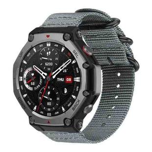 For Amazfit T-Rex 3 xDfind Ring Buckle Nylon Canvas Watch Band(Grey)