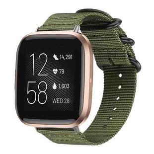 For Fitbit Versa 2 / Versa / Versa Lite xDfind Ring Buckle Nylon Canvas Watch Band(Army Green)
