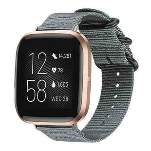 For Fitbit Versa 2 / Versa / Versa Lite xDfind Ring Buckle Nylon Canvas Watch Band(Grey)