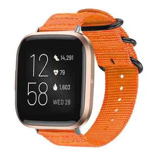 For Fitbit Versa 2 / Versa / Versa Lite xDfind Ring Buckle Nylon Canvas Watch Band(Orange)
