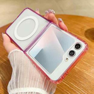 For Samsung Galaxy Z Flip6 Contrast Color Gradient Transparent MagSafe Phone Case(Purple Pink + Light Purple)