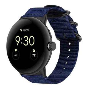 For Google Pixel Watch / Watch2 / Watch3 41mm xDfind Ring Buckle Nylon Canvas Watch Band(Midnight Blue)