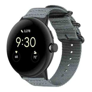 For Google Pixel Watch / Watch2 / Watch3 41mm xDfind Ring Buckle Nylon Canvas Watch Band(Grey)