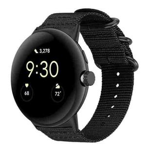 For Google Pixel Watch / Watch2 / Watch3 41mm xDfind Ring Buckle Nylon Canvas Watch Band(Black)