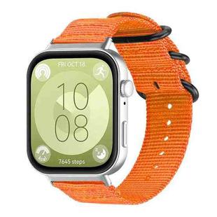 For Huawei Watch Fit4 / Fit4 Pro / Fit3 xDfind Ring Buckle Nylon Canvas Watch Band(Orange)