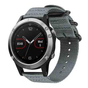 For Garmin Fenix 8/7/6/5 22mm xDfind Ring Buckle Nylon Canvas Watch Band(Grey)