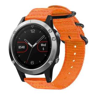 For Garmin Fenix 8/7/6/5 22mm xDfind Ring Buckle Nylon Canvas Watch Band(Orange)