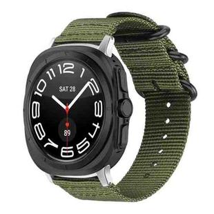 For Samsung Galaxy Watch Ultra / Ultra 2025 xDfind Ring Buckle Nylon Canvas Watch Band(Army Green)