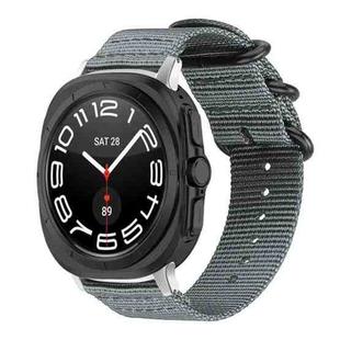 For Samsung Galaxy Watch Ultra / Ultra 2025 xDfind Ring Buckle Nylon Canvas Watch Band(Grey)