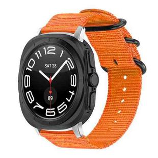 For Samsung Galaxy Watch Ultra / Ultra 2025 xDfind Ring Buckle Nylon Canvas Watch Band(Orange)