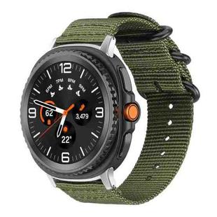 For Samsung Galaxy Watch8 / 8 Classic xDfind Ring Buckle Nylon Canvas Watch Band(Army Green)
