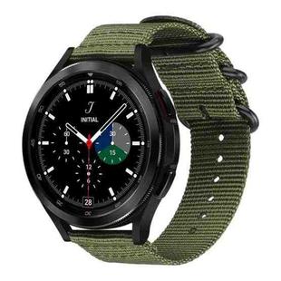 For Samsung Galaxy Watch 7 / 6 / 5 / FE xDfind Ring Buckle Nylon Canvas Watch Band(Army Green)