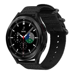 For Samsung Galaxy Watch 7 / 6 / 5 / FE xDfind Ring Buckle Nylon Canvas Watch Band(Black)