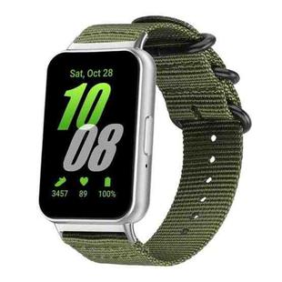 For Samsung Galaxy Fit3 SM-R390 xDfind Ring Buckle Nylon Canvas Watch Band(Army Green)