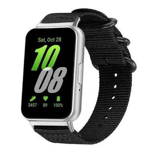 For Samsung Galaxy Fit3 SM-R390 xDfind Ring Buckle Nylon Canvas Watch Band(Black)