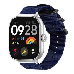 For Xiaomi Smart Band 9 Pro/8 Pro/Redmi Watch 5/4 xDfind Ring Buckle Nylon Canvas Watch Band(Midnight Blue)