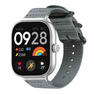 For Xiaomi Smart Band 9 Pro/8 Pro/Redmi Watch 5/4 xDfind Ring Buckle Nylon Canvas Watch Band(Grey)