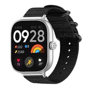 For Xiaomi Smart Band 9 Pro/8 Pro/Redmi Watch 5/4 xDfind Ring Buckle Nylon Canvas Watch Band(Black)