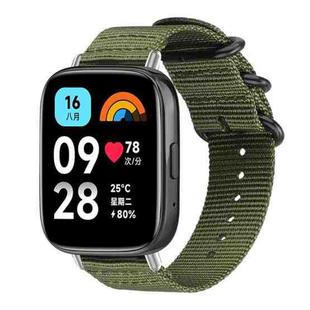 For Redmi Watch 3 Active / Watch 3 Lite xDfind Ring Buckle Nylon Canvas Watch Band(Army Green)
