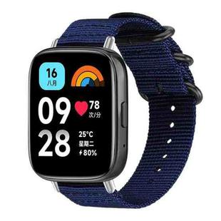 For Redmi Watch 3 Active / Watch 3 Lite xDfind Ring Buckle Nylon Canvas Watch Band(Midnight Blue)