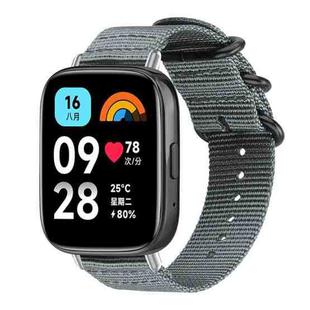 For Redmi Watch 3 Active / Watch 3 Lite xDfind Ring Buckle Nylon Canvas Watch Band(Grey)