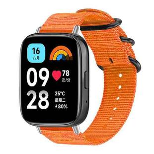 For Redmi Watch 3 Active / Watch 3 Lite xDfind Ring Buckle Nylon Canvas Watch Band(Orange)