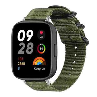 For Redmi Watch 3 xDfind Ring Buckle Nylon Canvas Watch Band(Army Green)