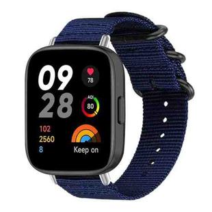 For Redmi Watch 3 xDfind Ring Buckle Nylon Canvas Watch Band(Midnight Blue)
