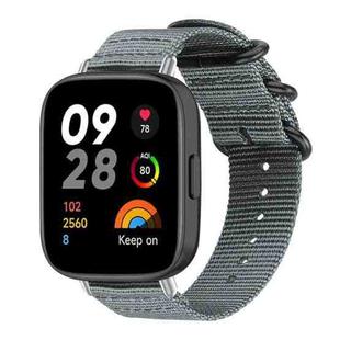 For Redmi Watch 3 xDfind Ring Buckle Nylon Canvas Watch Band(Grey)