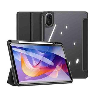 For Xiaomi Redmi Pad 2 DUX DUCIS TOBY Series Antiskid Leather Tablet Case with Sleep / Wake-up Function(Black)