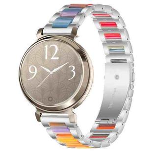 14mm xDfind Three Beads Metal Resin Watch Band(Silver Rainbow)