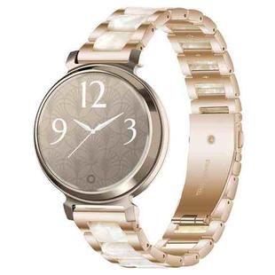 14mm xDfind Three Beads Metal Resin Watch Band(Rose Gold White)