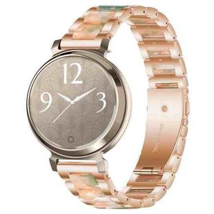 14mm xDfind Three Beads Metal Resin Watch Band(Rose Gold Green)