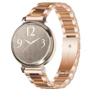 14mm xDfind Three Beads Metal Resin Watch Band(Rose Gold Brown)