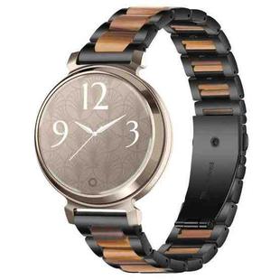 14mm xDfind Three Beads Metal Resin Watch Band(Black Brown)