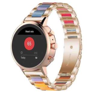 18mm xDfind Three Beads Metal Resin Watch Band(Rose Gold Rainbow)