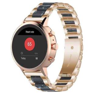 18mm xDfind Three Beads Metal Resin Watch Band(Rose Gold Blue)