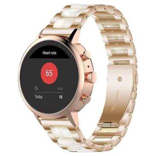 18mm xDfind Three Beads Metal Resin Watch Band(Rose Gold White)